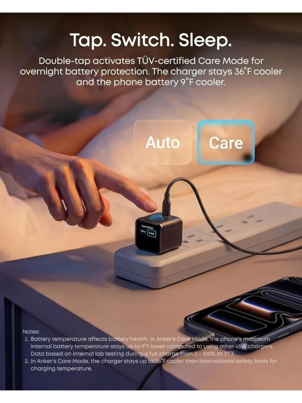 Anker Smart Display Charger 45w Fast Charging Smart Recognition Foldable Plug